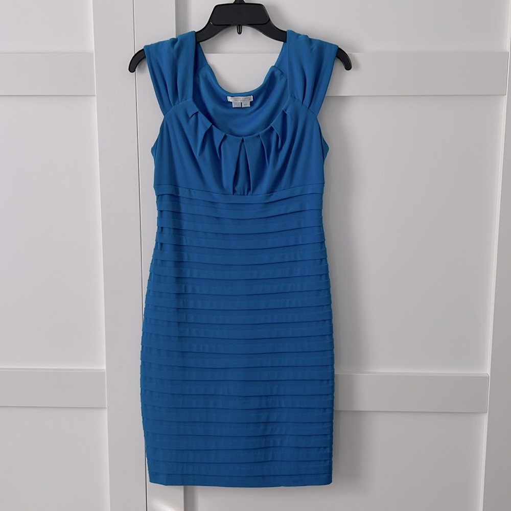 LONDON TIMES PETITES Women’s 6P Blue Body-con Dress